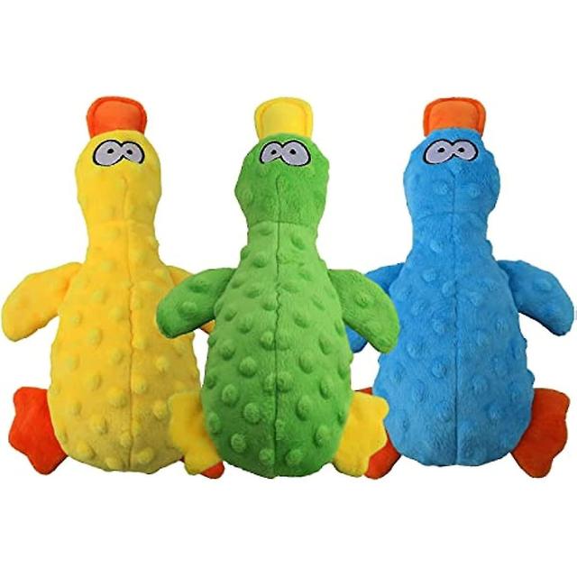 3 Pack Squeaky Dog Toys Duck Crinkle Plush Dog Toys For Aggressive Chewers Durable Interactive Dog Toys on Productcaster.