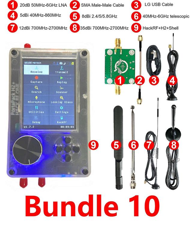 Bimirth New Assembled Hackrf Portapack H2 Hackrf One 1mhz To 6ghz Sdr With Mayhem 1.8.0firmware Flashed Bundle 10 on Productcaster.