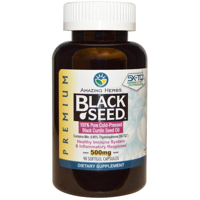 Amazing Herbs, Black Seed, 500 mg, 90 Softgel Capsules on Productcaster.