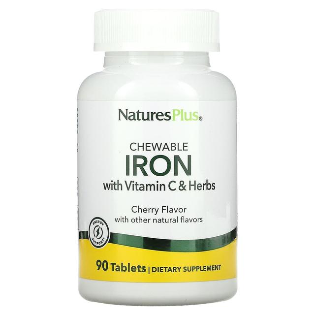 Nature's Plus NaturesPlus, Chewable Iron with Vitamin C and Herbs, Cherry, 90 Tablets on Productcaster.