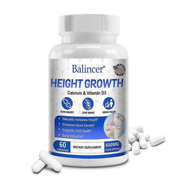 Height Growth Supplement Contains Calcium And Vitamin D3 To Naturally Increase Height, Enhance Bone Density And Joint Health 60count-1 Bottle on Productcaster.