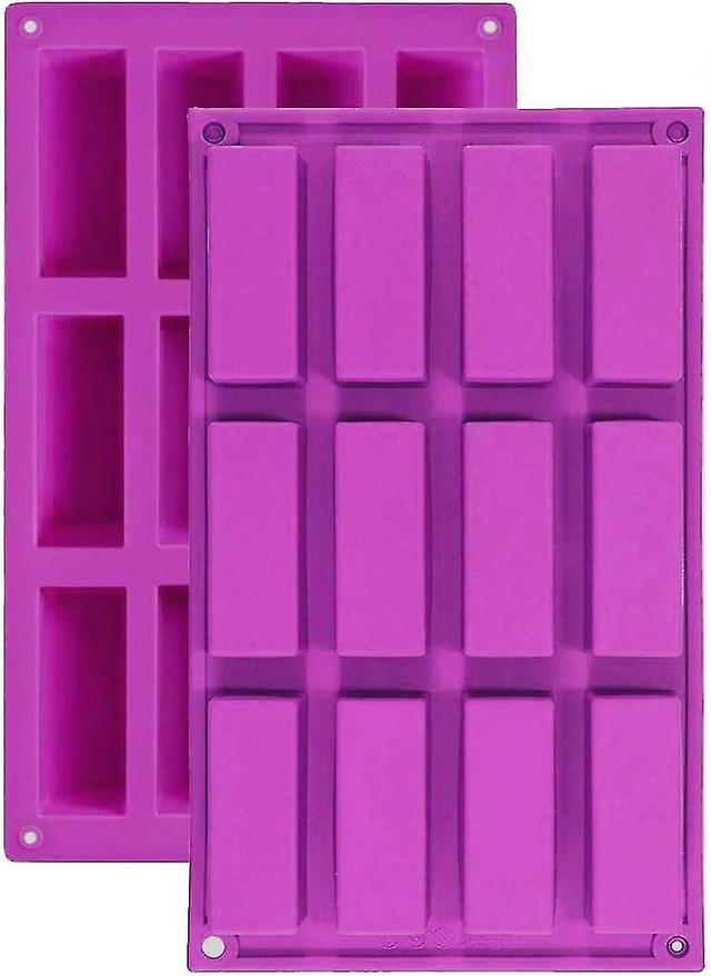 Promotional sales 2PCS 12 Cavity Medium Rectangle Granola Bar Silicone Moulds Nutrition/Cereal Bar Moulds Energy Bar Maker for Chocolate on Productcaster.