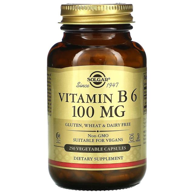 Solgar, Vitamin B6, 100 mg, 250 Vegetable Capsules on Productcaster.