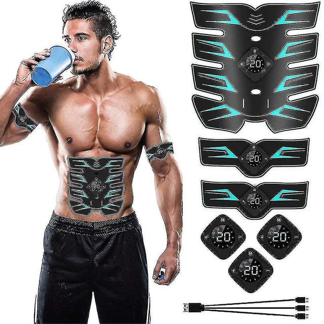 3 Pcs Stimulator, Electric Muscle Stimulator For Workout With Abdomen Stimulator And Arm/leg/hip St on Productcaster.