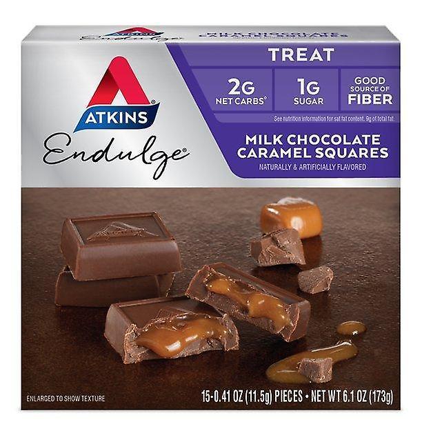 Atkins endulge treat, milk chocolate caramel squares, keto friendly, 15 count on Productcaster.