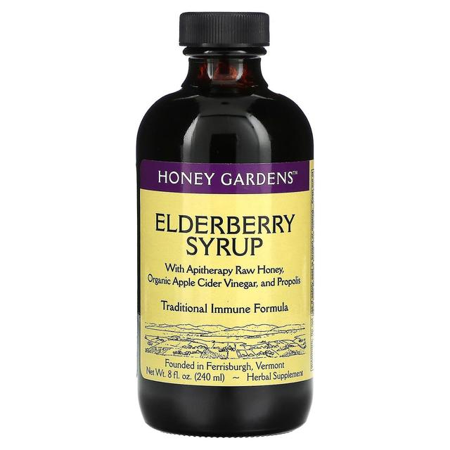 Honey Gardens, Elderberry Syrup with Apitherapy Raw Honey, Organic Apple Cider Vinegar and Propolis, on Productcaster.