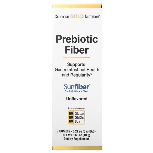 California Gold Nutrition Kalifornien Gold Nutrition, Prebiotisk fiber, 3 paket, 0.21 oz (6 g) vardera on Productcaster.