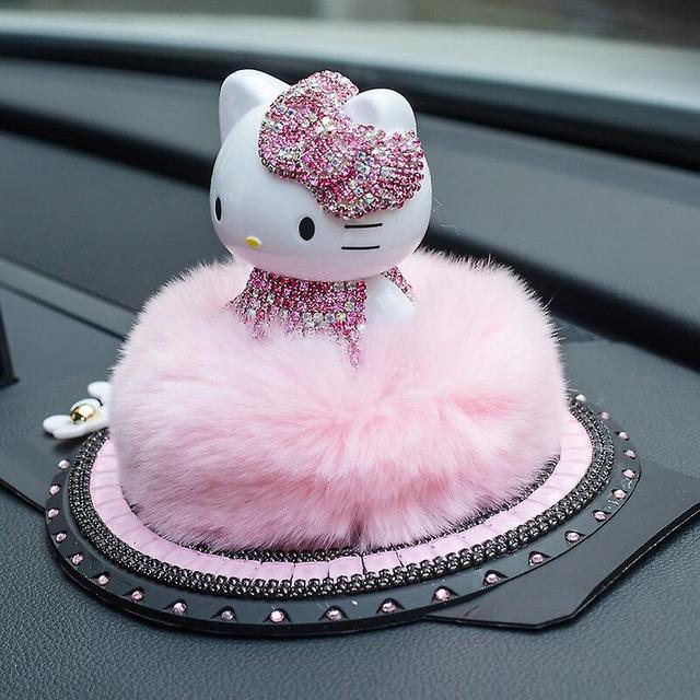 Scacv Hei Kitty Car Hajuvesipöytä Kissa Auto Koriste Auto Hajuvesi Timantti Sisustus Korukeskus Konsoli Jalo koriste Syntymäpäivälahja Hello Kitty on Productcaster.