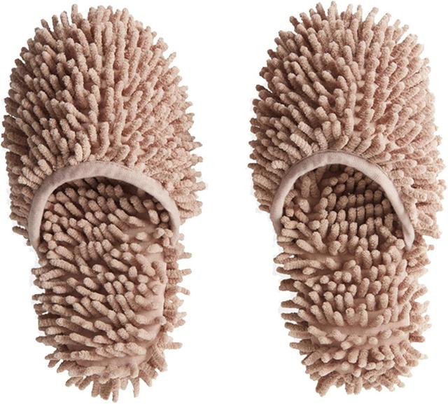 Dewenwils Dww-1 pice (marron, taille M) chaussons de vadrouille pour le nettoyage des sols, chaussons de vadrouille en microfibre lavables et rutil... on Productcaster.