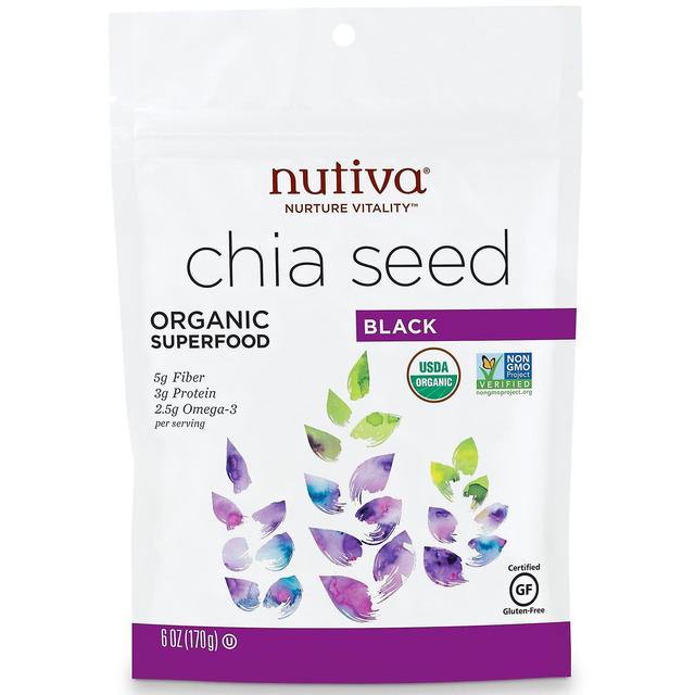 Nutiva, Organic Chia Seed, Zwart, 6 oz (170 g) on Productcaster.