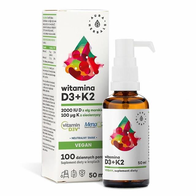 Aura Herbals vitamina d3 2000 iu k2 vegano 50 ml BI8172 on Productcaster.