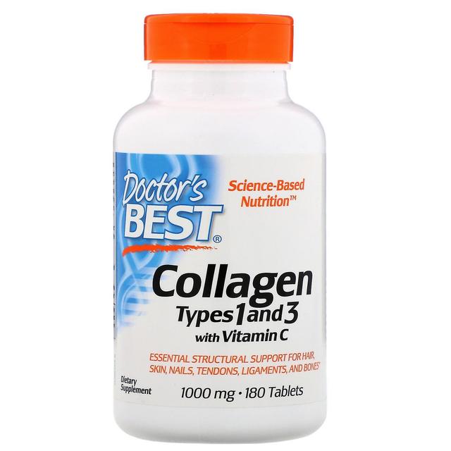 Doctor's Best, Collagen Types 1 and 3 with Vitamin C, 1,000 mg, 180 Tablets on Productcaster.