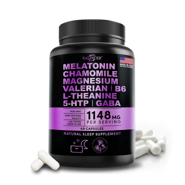 Venalisa Balincer Melatonin Capsules 1148mg - For Sleep, Stress, Anxiety, Relaxation - Sleep Supplement | Vegan, Non-GMO 60 count-1 bottle on Productcaster.