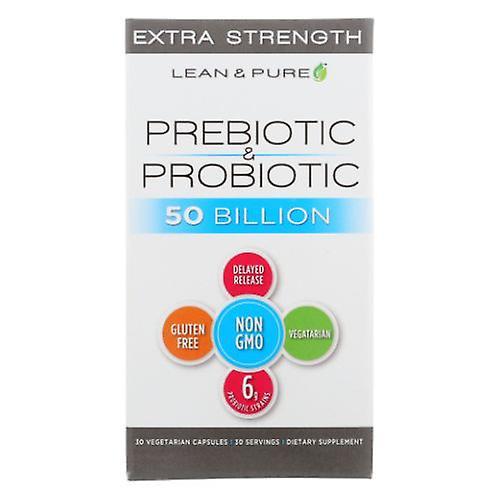 Lean & Pure Prebiotic & Probiotic Extra Strength, 30 Veg Caps (pakke med 1) on Productcaster.