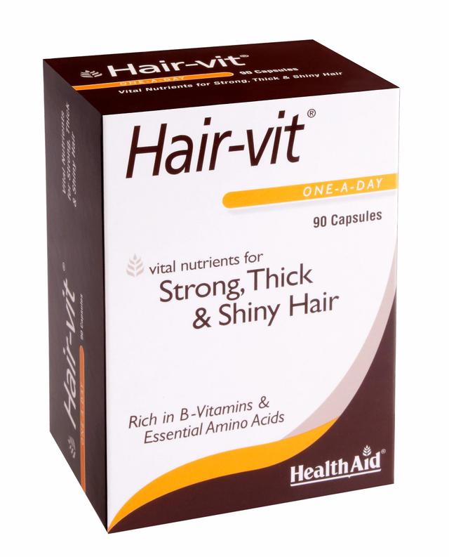 Health Aid Hair-vit (B Vitamins, Essential Amino Acids ++) - Blister Pack, 90 Capsules on Productcaster.