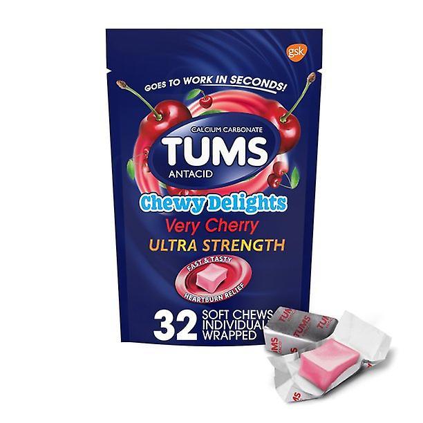 Tums chewy delizie ultra forza bruciore di stomaco sollievo masticazione morbida, molto ciliegia, 32 conteggio on Productcaster.