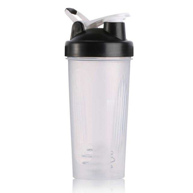 600ml Shaker Bottle Eco-friendly Large Capacity Plastic Protein Powder Mixing Mug For Outdoor Black on Productcaster.