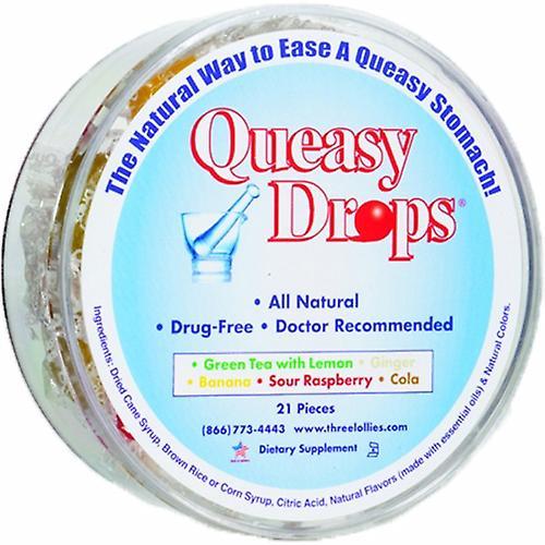 Three Lollies Tri lízanky Queasy Drops Container, 21 CT (balenie po 1) on Productcaster.