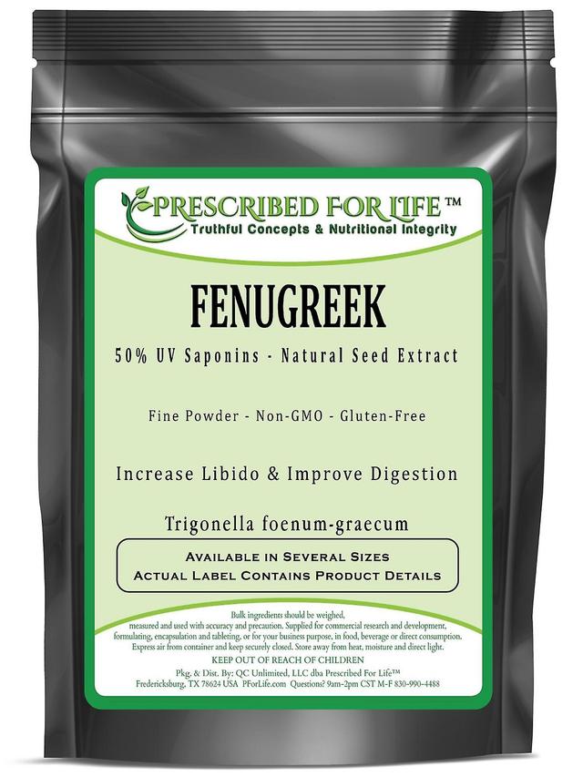 Prescribed For Life Fenugreek - 50% UV Saponins - Natural Seed Fine Powder Extract (Trigonella foenum-graecum) 4 oz (113 g) on Productcaster.