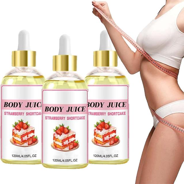 Body Juice Oil, Body Juice Oil Strawberry Shortcake, Strawberry Scented Handcrafted Natural Perfume Strawberry Body Oil Moisturizing For Women 3pcs on Productcaster.