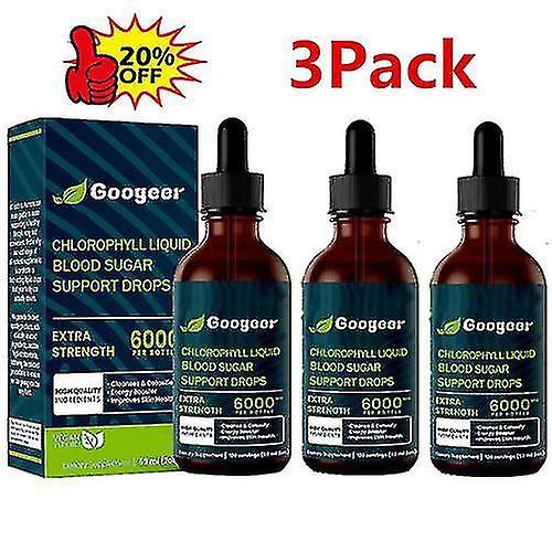 3Pack Googeer Chlorophyll Liquid Natural Detox and Blood Sugar Support Drop on Productcaster.