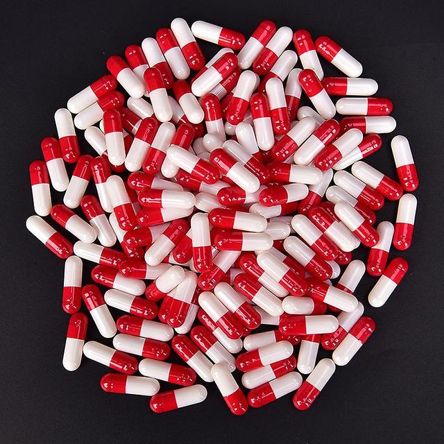 unbrand 1000pcs Multicolor Empty Gelatin Capsules Pill Vcaps Gel Halal Separated Box Red white on Productcaster.