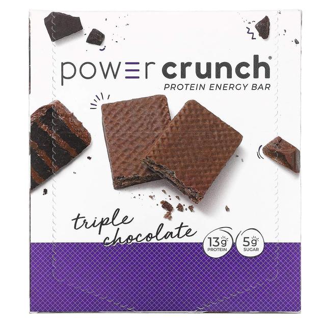 BNRG, Power Crunch Protein Energy Bar, Triple Chocolate, 12 Bars, 1.4 oz (40 g) Each on Productcaster.