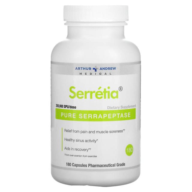 Arthur Andrew Medical, Serretia, Pure Serrapeptase, 125,000 SPU, 180 Capsules on Productcaster.