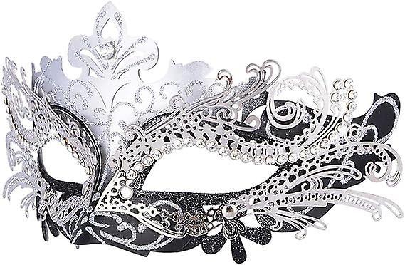 Dewenwils Dww-1 Pcs Masque Vnitien(argent Et Noir), Pour Bal Masqu Et Costume, Pour Femme Et Homme on Productcaster.