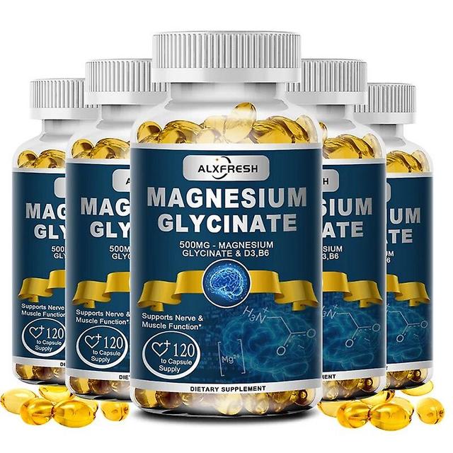 Magnesium Glycinate Capsules, A Health Food That Supports Cardiovascular Function And Promotes Muscle And Nerve Healthhuamade Huamade 5X Bottle 120pcs on Productcaster.