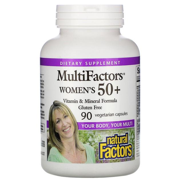 Natural Factors Naturliga faktorer, MultiFactors, Women&s 50+, 90 vegetariska kapslar on Productcaster.