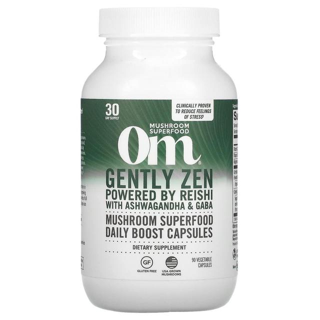 Om Mushrooms, Gently Zen, Powered by Reishi with Ashwagandha & GABA, 90 Vegetable Capsules on Productcaster.