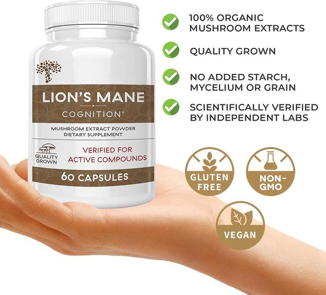 Lions Mane (120ct)capsules Bundle - Mushroom Supplement For Cognition, Energy And Endurance on Productcaster.