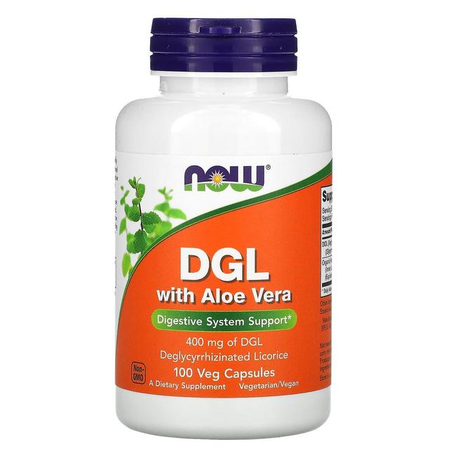 NOW Foods, DGL med Aloe Vera, 400 mg, 100 Veg kapsler on Productcaster.