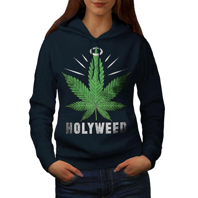 Weed Canabis Herb Women NavyHoodie | Wellcoda Navy X-Large on Productcaster.