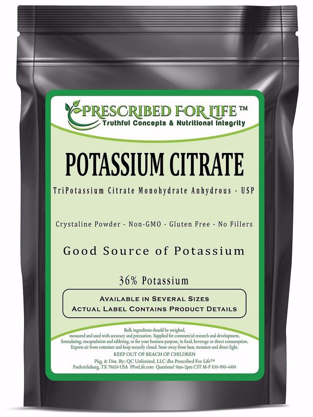 Prescribed For Life Potassium Citrate - TriPotassium Citrate Monohydrate - USP Food Grade Fine Granular - 36% K 1 kg (2.2 lb) on Productcaster.