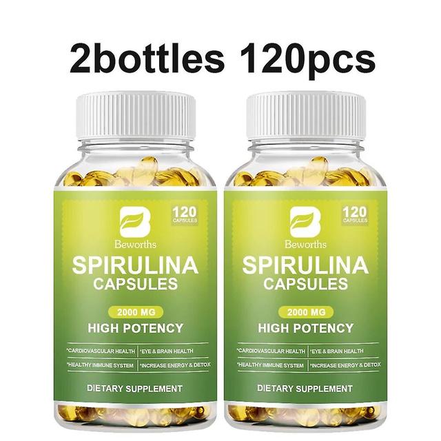 Spirulina Capsules - Green Superfood Heart Support, Natural Energy And Glucose Control - Plant Vitamins And Strong Antioxidants Tib 2bottles 120Cap... on Productcaster.