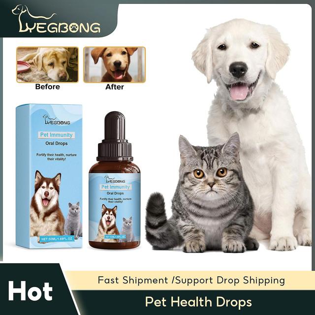 Caraele Yegbong Pet Health Drops Koty Psy Zbilansowane odżywianie Zwiększ odporność na choroby kociąt dla szczeniąt Multiwitaminowe suplementy zdro... on Productcaster.