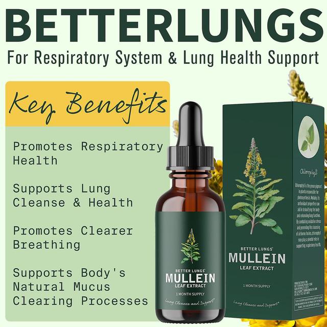 Wtowin Mullein Leaf Extract Drops Lung Cleanse & Respiratory Function for Healthy Breathing Natural Supplement Tincture Drops 1 Pcs on Productcaster.