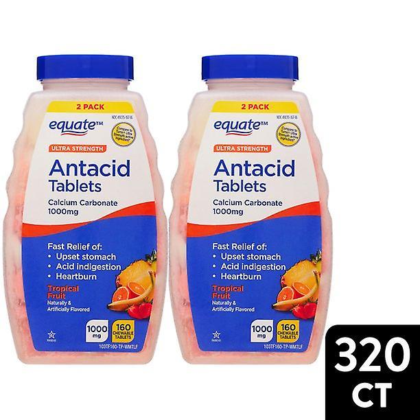 Equate ultra strength antacid tablets, tropical fruit, twin pack, 160 count on Productcaster.