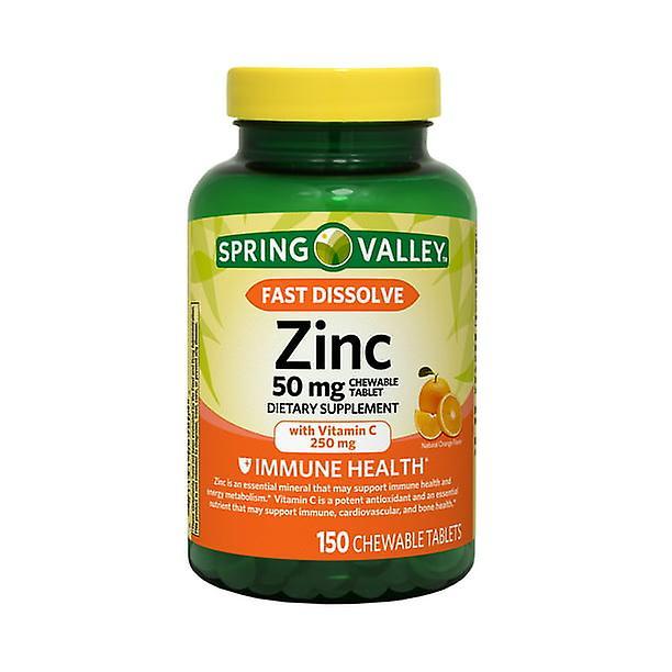 Spring Valley Jarné údolie rýchlo rozpúšťa zinok s vitamínom c, žuvacie tablety, pomaranč, počet 150 on Productcaster.