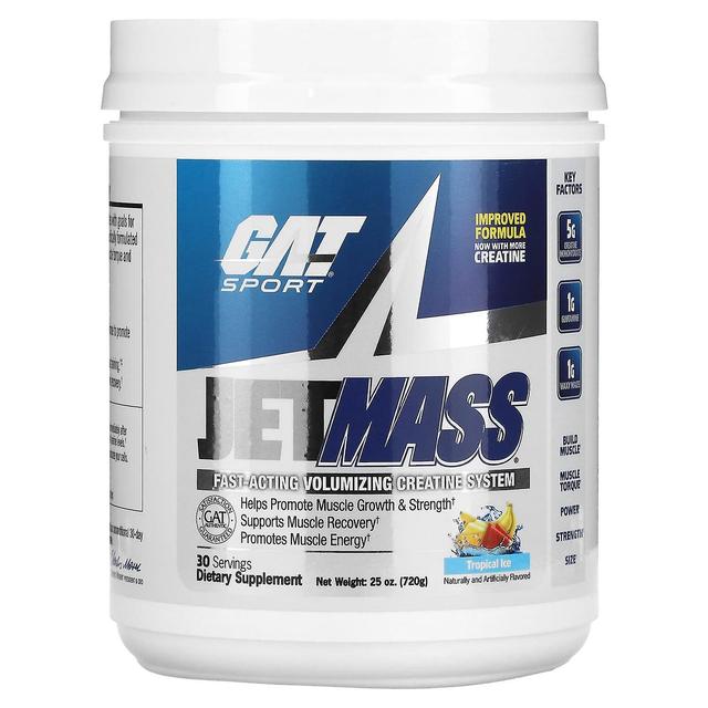 GAT, JetMASS, Sistema di creatina volumizzante ad azione rapida, Ghiaccio tropicale, 25 oz (720 g) on Productcaster.