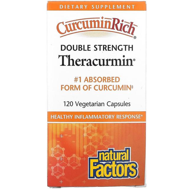 Natural Factors, CurcuminRich, Double Strength Theracurmin, 120 Vegetarian Capsules on Productcaster.