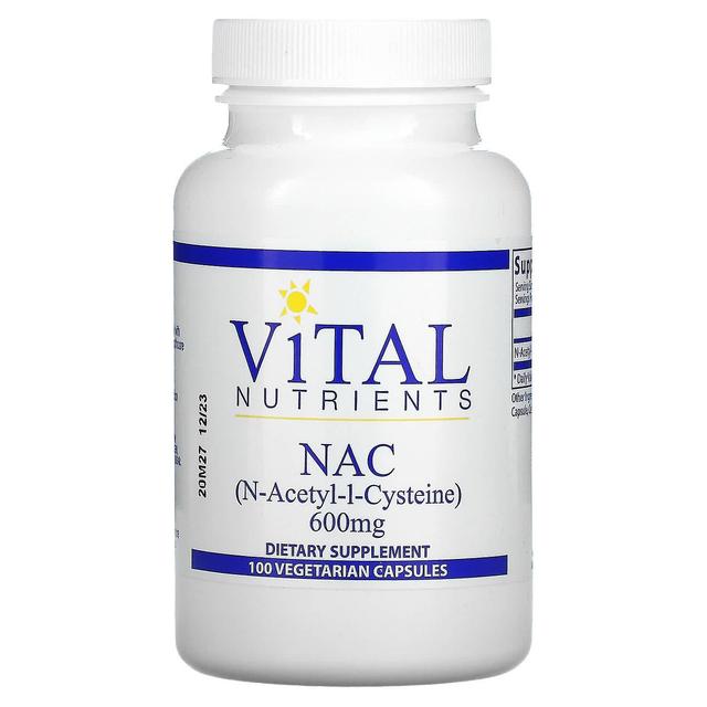 Vital Nutrients Niezbędne składniki odżywcze, NAC, 600 mg, 100 kapsułek wegetariańskich on Productcaster.