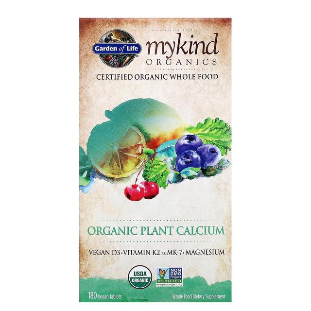 Garden of Life, MyKind Organics, luomukasvien kalsium, 180 vegaanista tablettia on Productcaster.