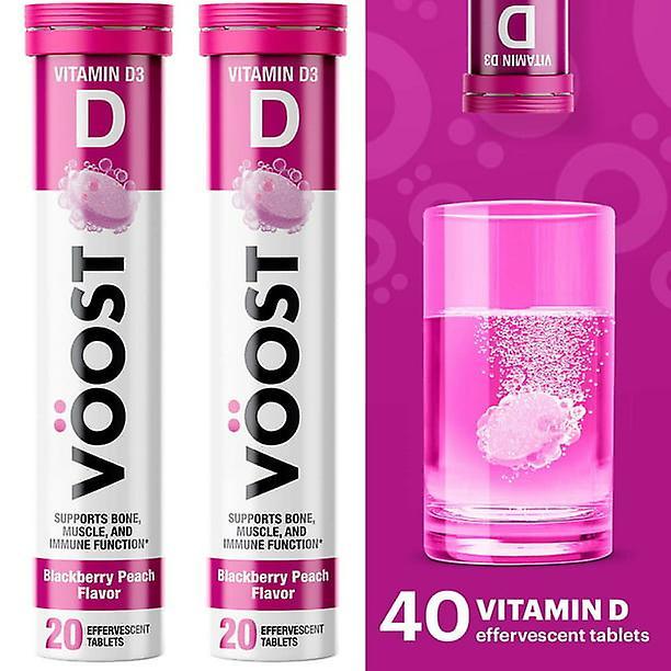 Voost vitamín d šumivý vitamínový nápoj tableta, černicová broskyňová príchuť, 40 ct on Productcaster.