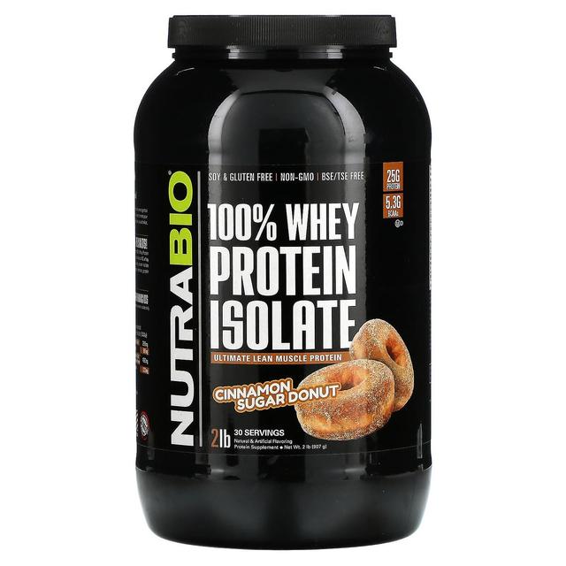 Nutrabio Labs, 100% Whey Protein Isolate, Cinnamon Sugar Donut, 2 lb (907 g) on Productcaster.