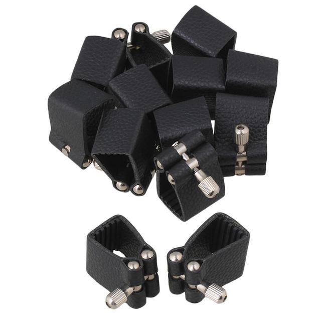 20 Pieces Leather Ligature Mouthpiece Fastener for Alto Saxophone Black on Productcaster.