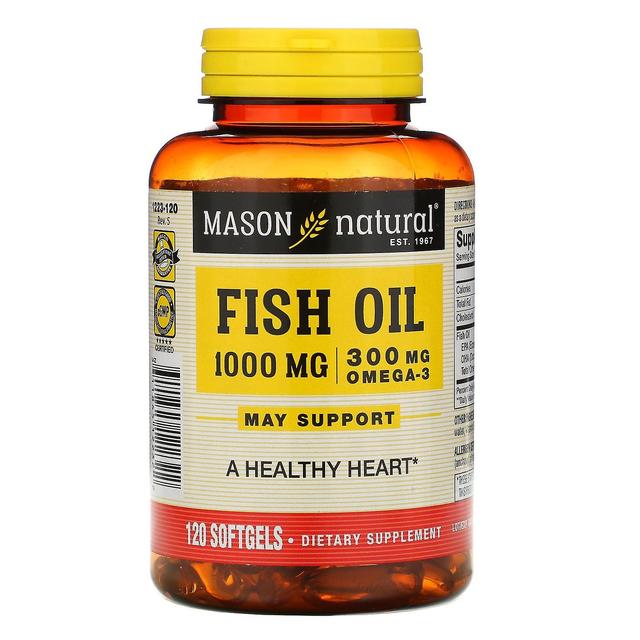 Mason Natural, Fish Oil, 1,000 mg, 120 Softgels on Productcaster.