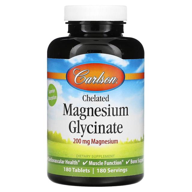 Carlson, Chelated Magnesium Glycinate, 200 mg, 180 Tablets on Productcaster.